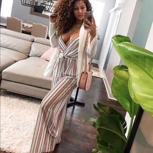 Pink Striped Jumpsuit